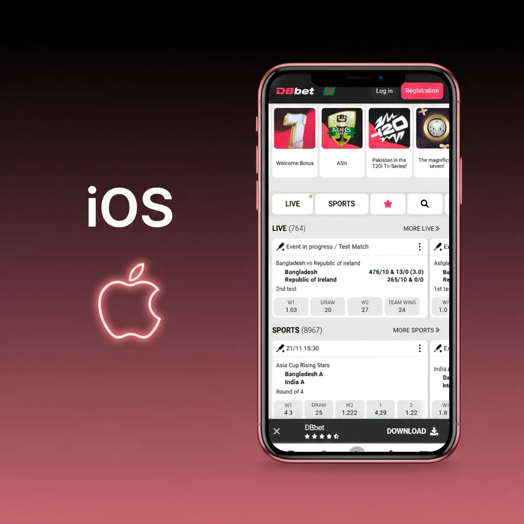 iPhone showing Safari Add to Home Screen steps; iOS app in development. Mobile site supports live betting and casino.