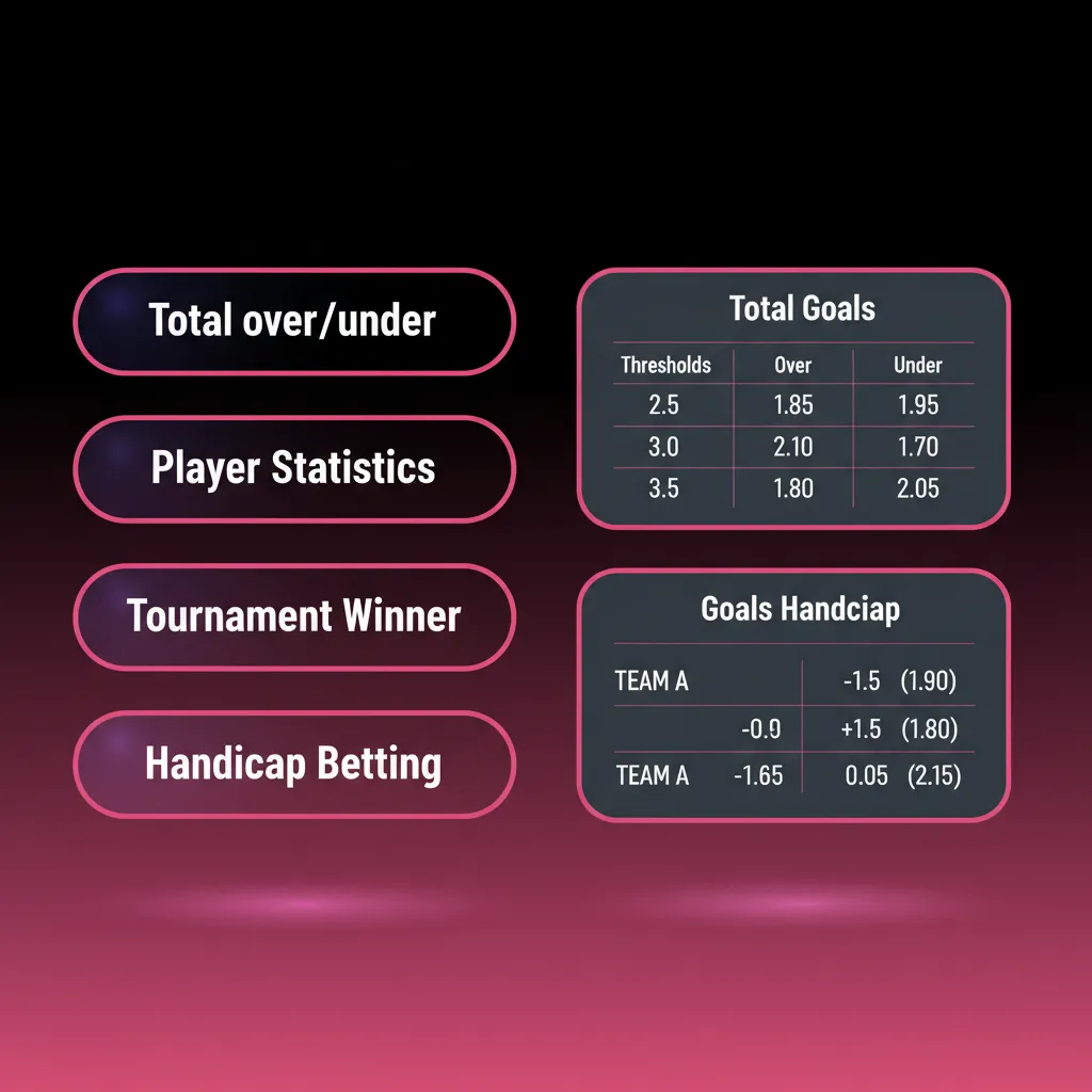 Infographic on bet types: Single, Express, System; tracking ease, all legs must win, combos allow some losses.