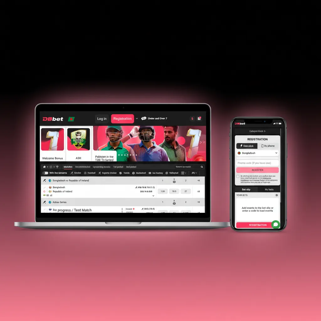 DBBet website top bar in Bangladesh: Sports, Live, eSports, Casino, Live Casino, Virtuals, Promotions, Results, Support.