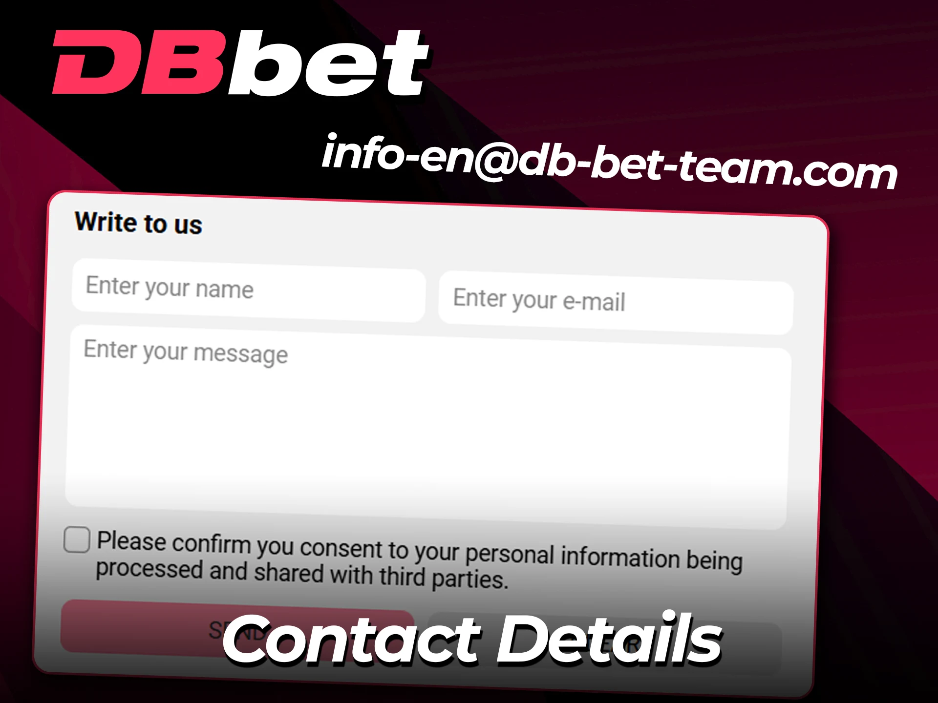 Find support contacts on the official DBbet website.