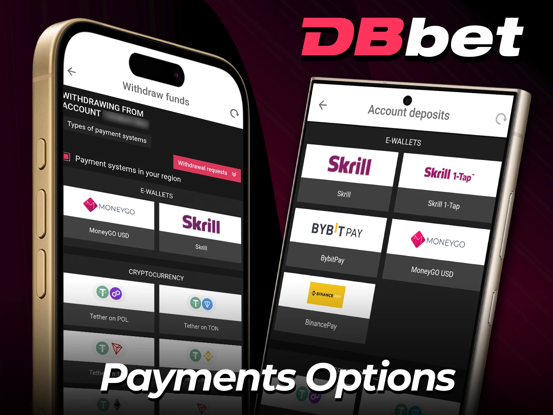 Explore flexible payment options in the DBbet app and manage your funds easily.