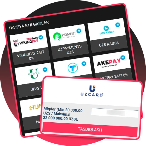 Rasmiy DBBet saytida o'zingizga qulay to'lov usulini tanlang.