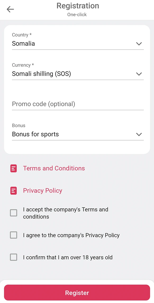 Fill in your information on the DBbet website.