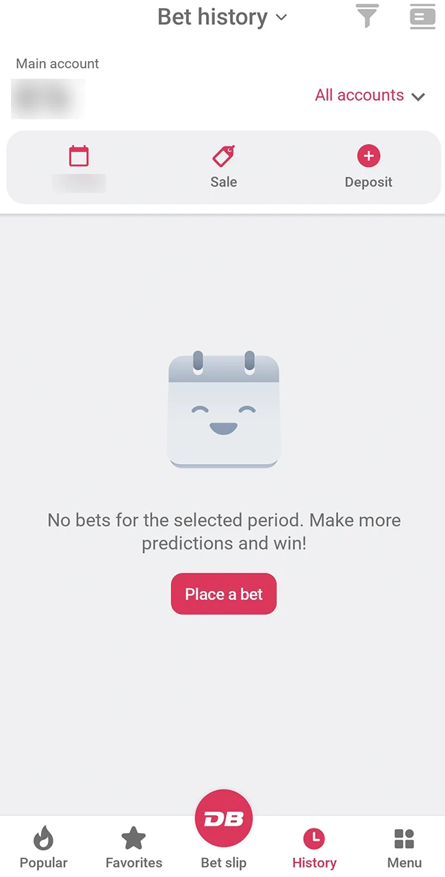 Monitor your active bets on the DBbet website.