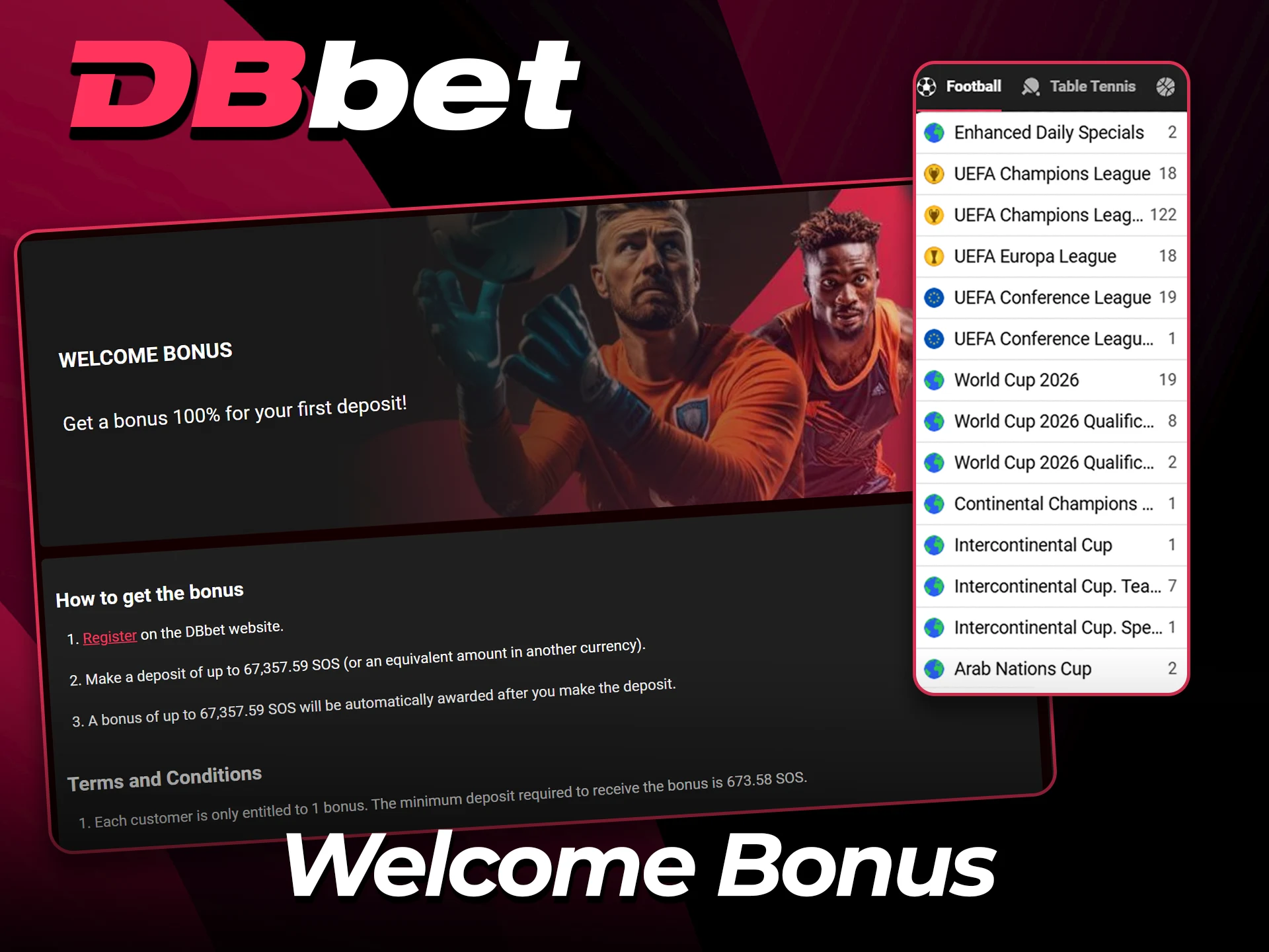 Claim football rewards on the official DBbet website.