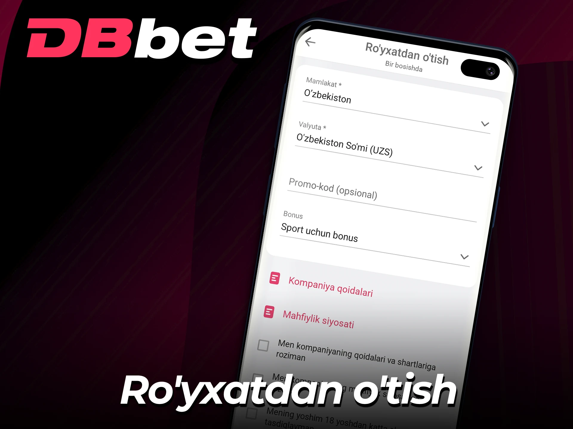 Ilovada hisob ochish bo'yicha batafsil yo'riqnoma bilan tanishing.