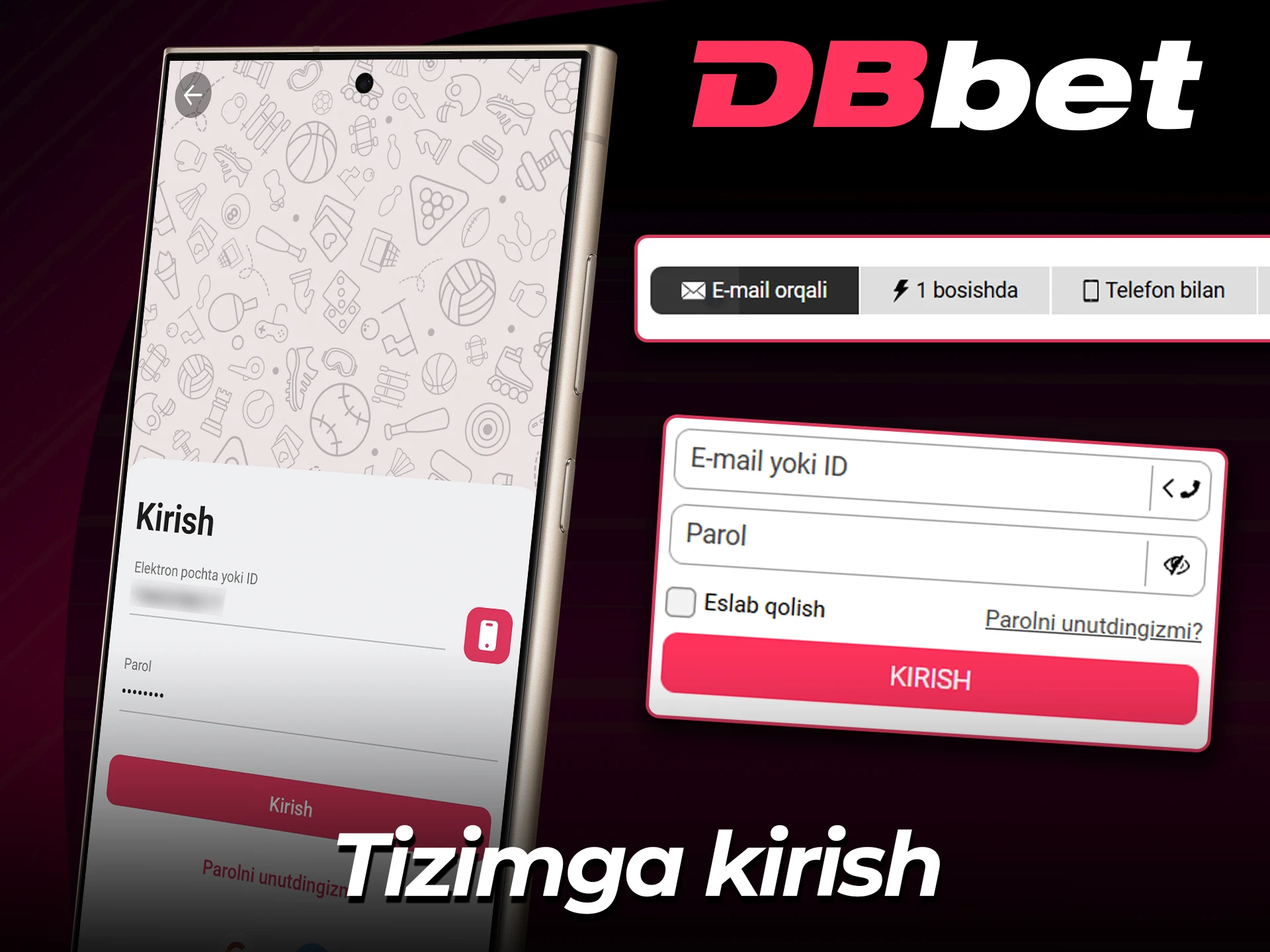 Rasmiy DBBet ilovasiga kirish va o'yinni boshlash.