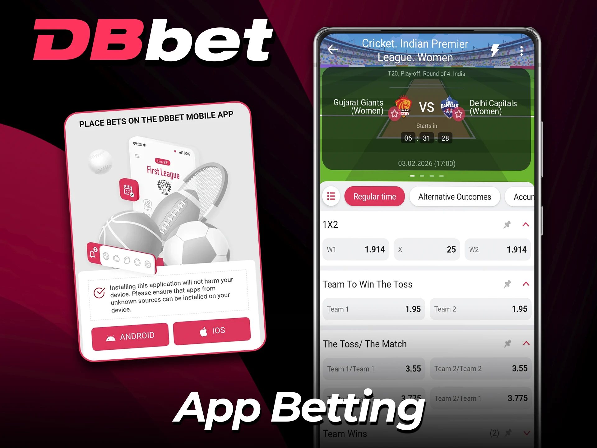 Download the DBbet app for mobile IPL betting.