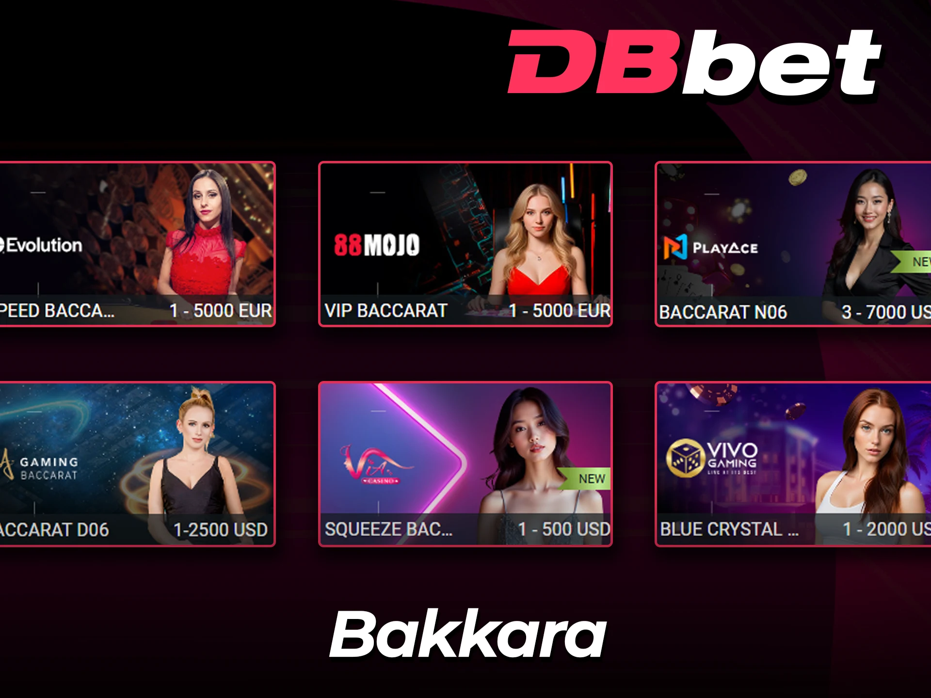 DBBet kazinosida professional bakkara stollari mavjud.