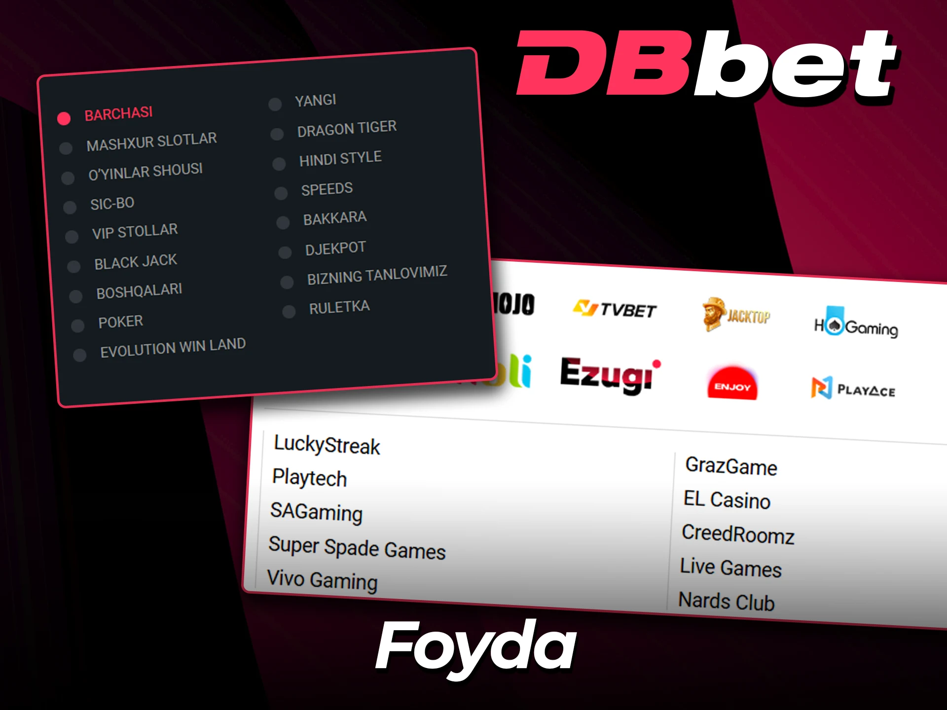 DBBet jonli o'yinlarining afzalliklarini boshdan kechiring.