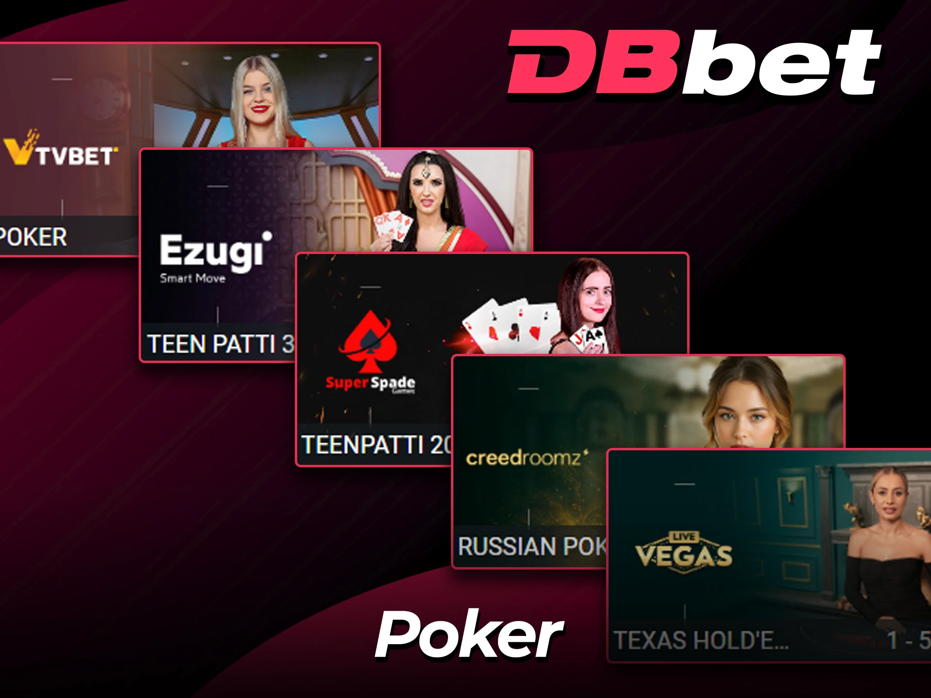Join live Poker rooms on the official DBBet website.