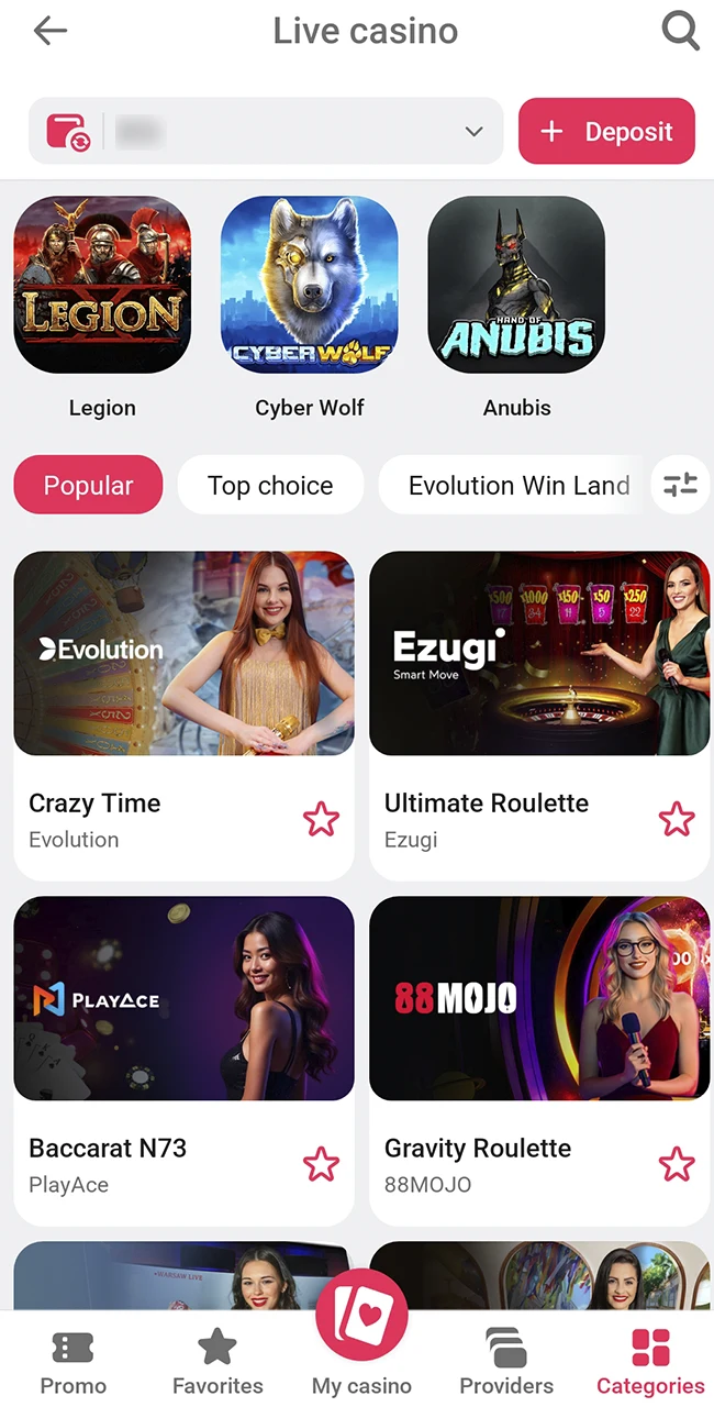 Select your favorite live table at DBBet.