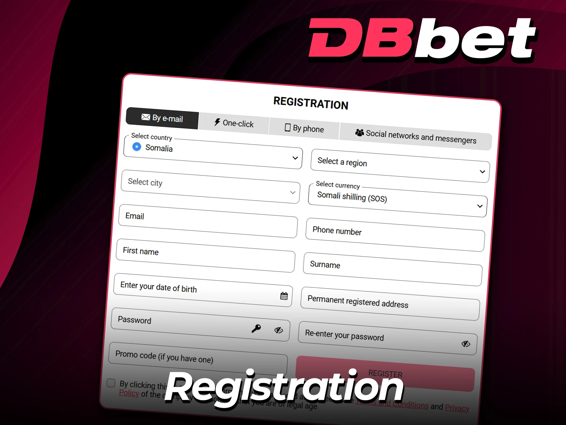 Create your account on the official DBbet website.