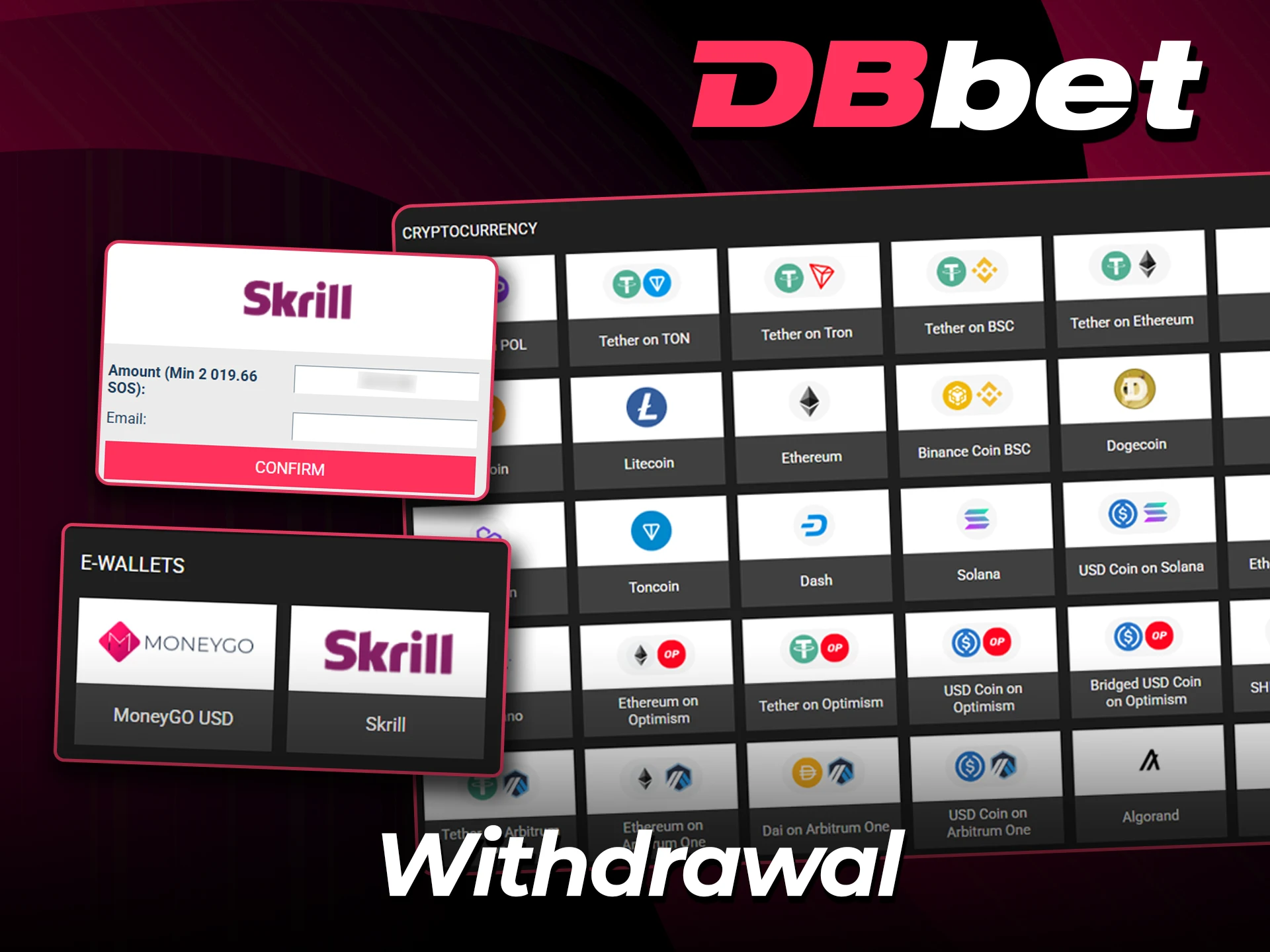 Cash out winnings on the official DBbet website.