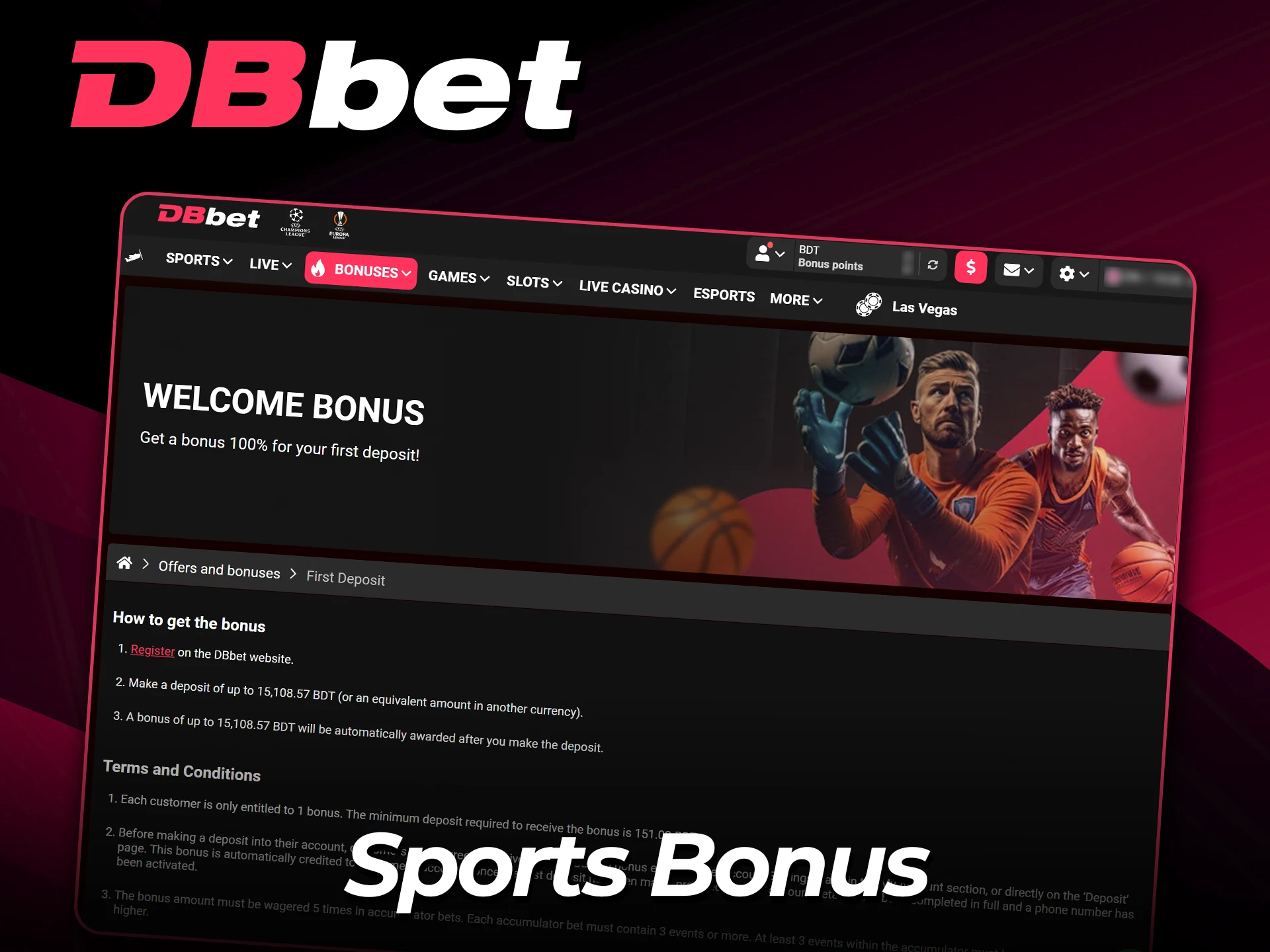 Get your betting bonus on the official DBbet website.