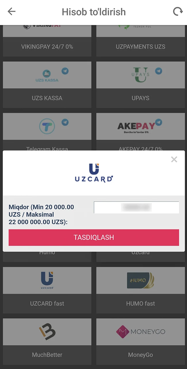 Rasmiy DBBet veb-sayti orqali mablag'larni xavfsiz tarzda kiriting.