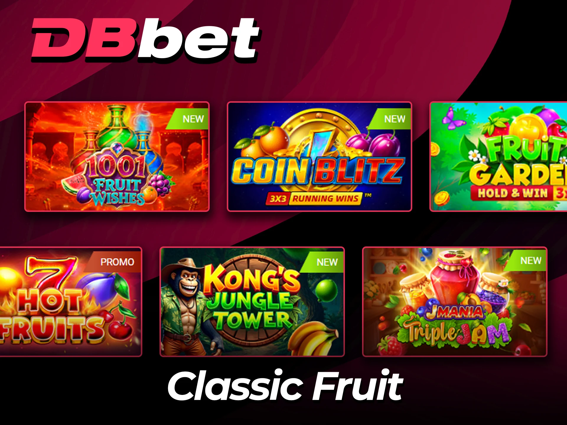Spin traditional fruit machines at DBBet.