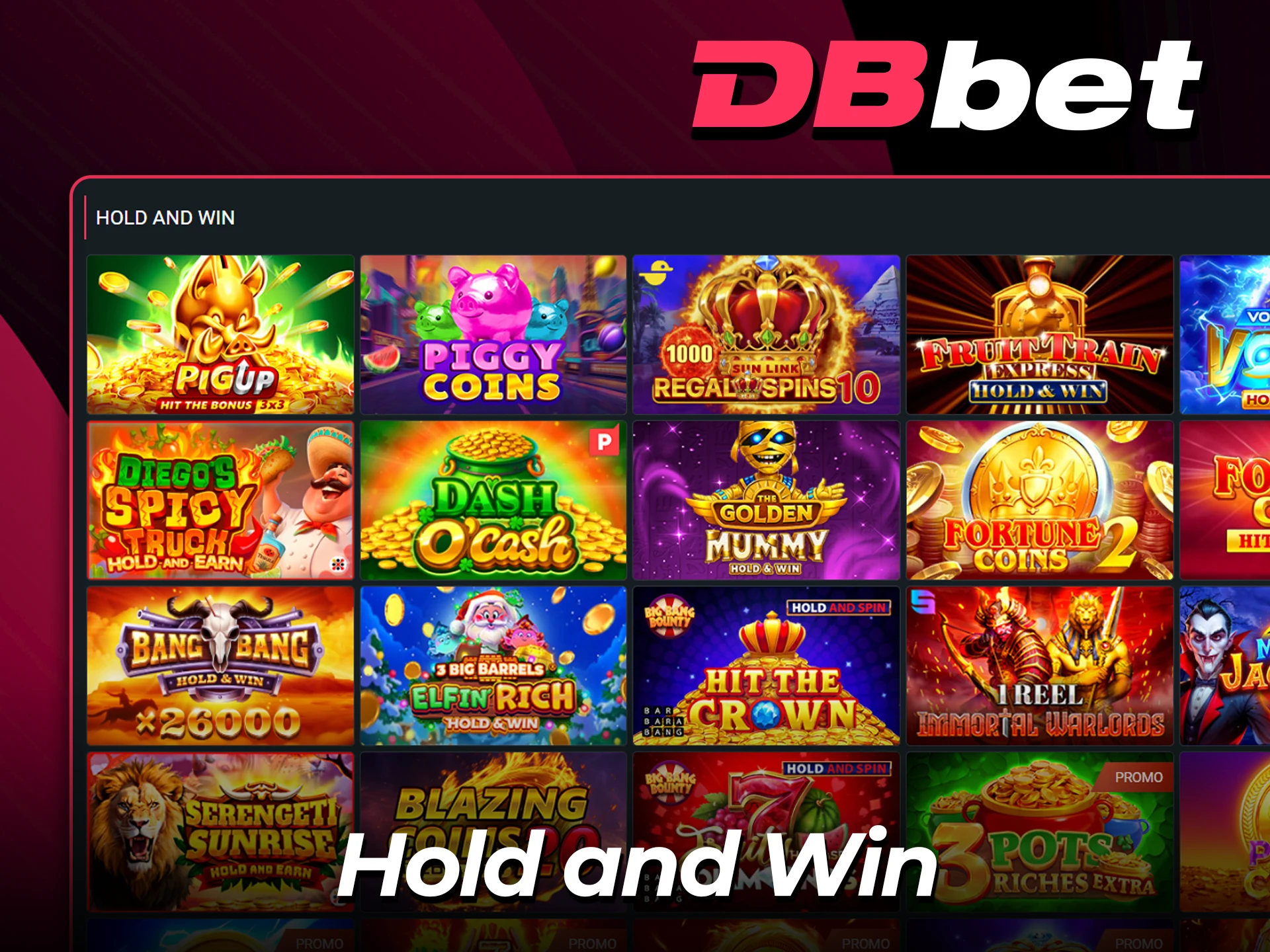 Try Hold and Win games on the official DBBet website.
