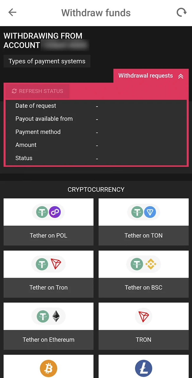 Submit and monitor your withdrawal on the official DBBet website.