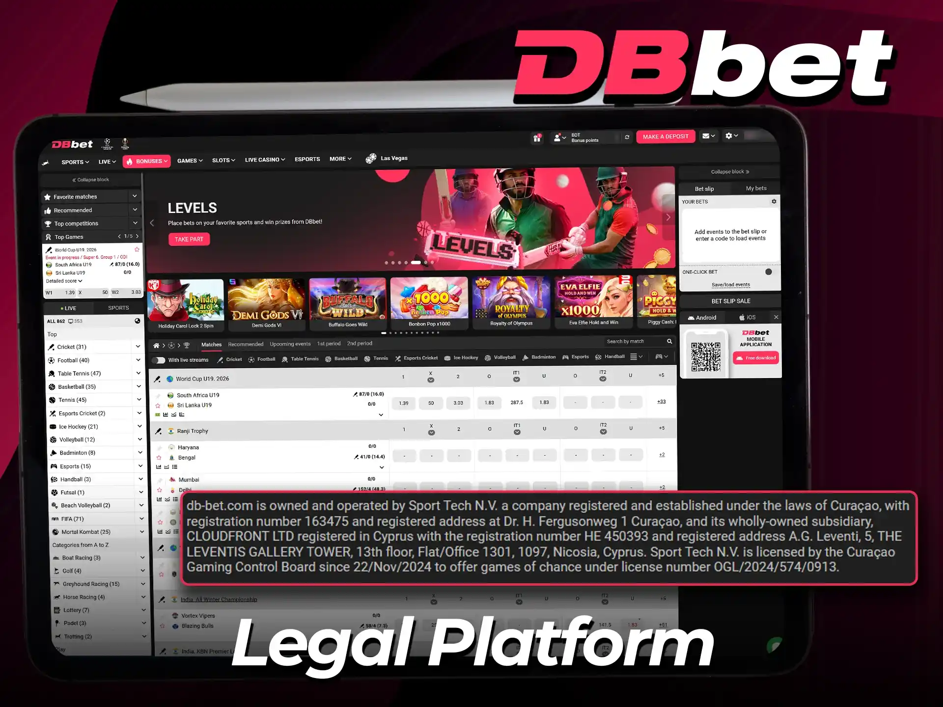 Check the legal status of DBbet.