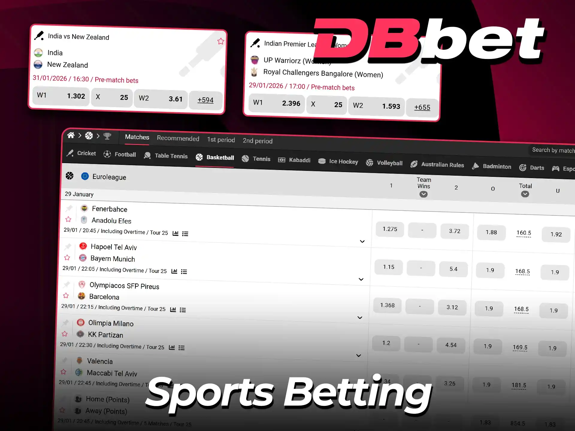 Explore sports wagering options on the DBbet website.