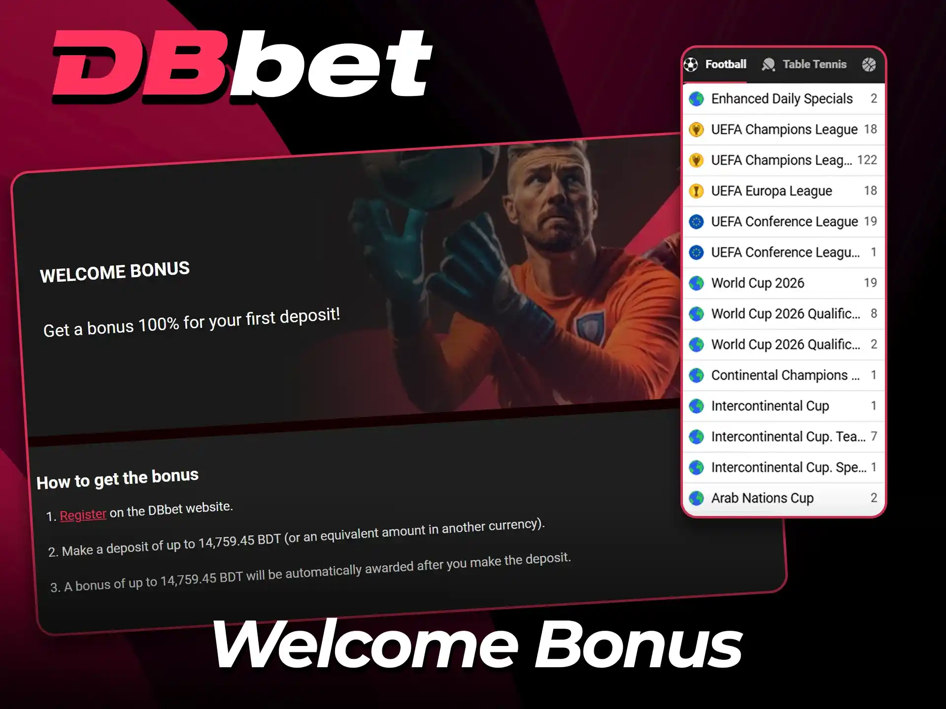Claim football rewards on the official DBbet website.