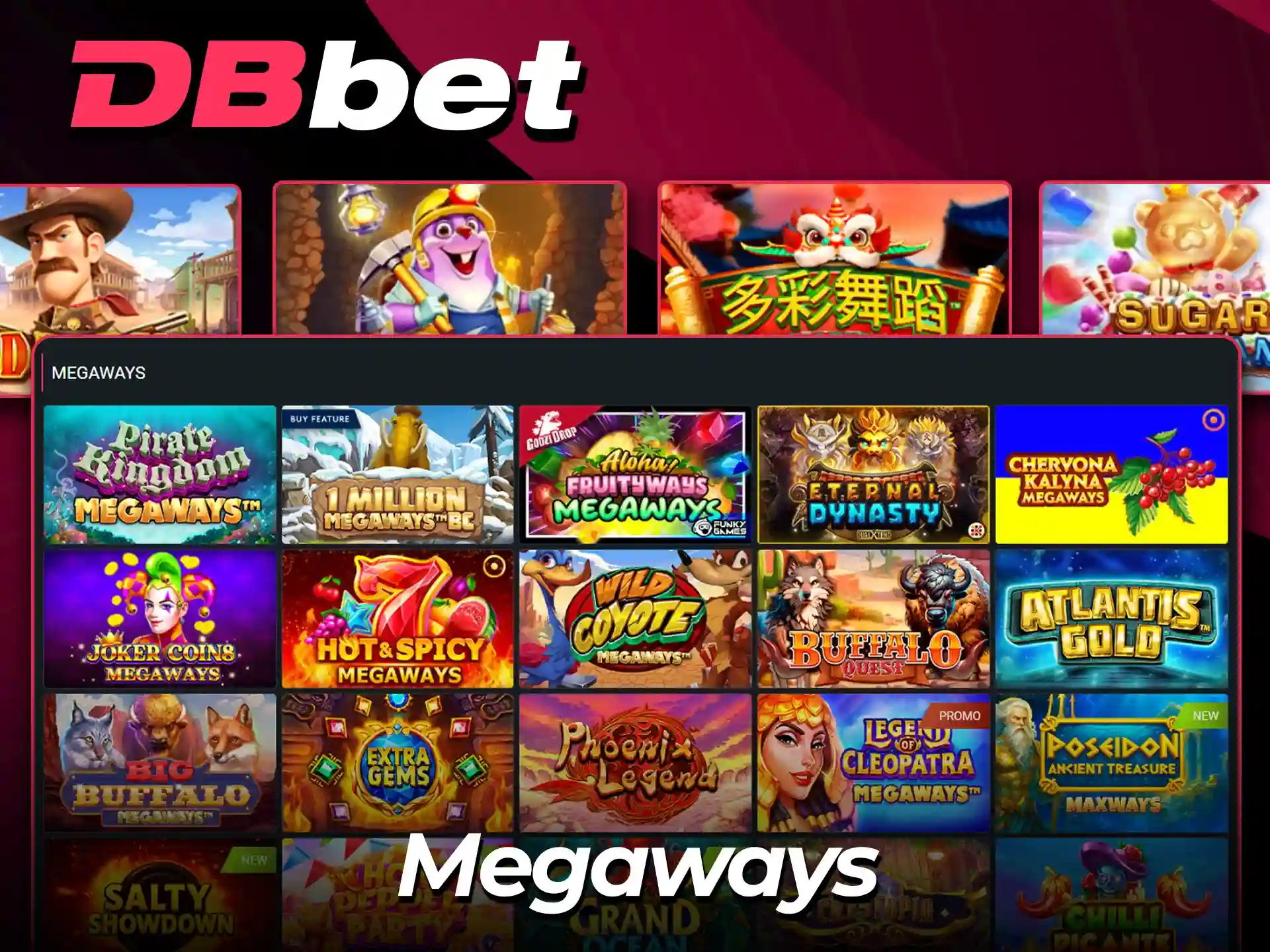 DBBet saytida qiziqarli Megaways slotlarini o'ynang.